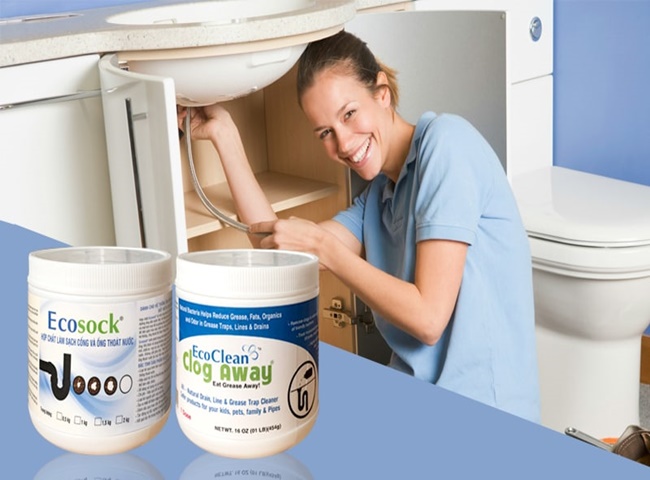 Cách thông cống thoát nước bị tắc bằng hợp chất EcoSock