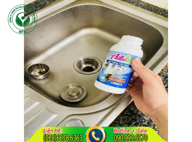 Th&ocirc;ng bồn rửa ch&eacute;n bị nghẹt dầu mỡ bằng c&aacute;c loại bột vi sinh
